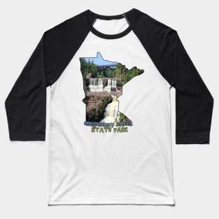 Minnesota State Outline (Gooseberry Falls State Park) Baseball T-Shirt